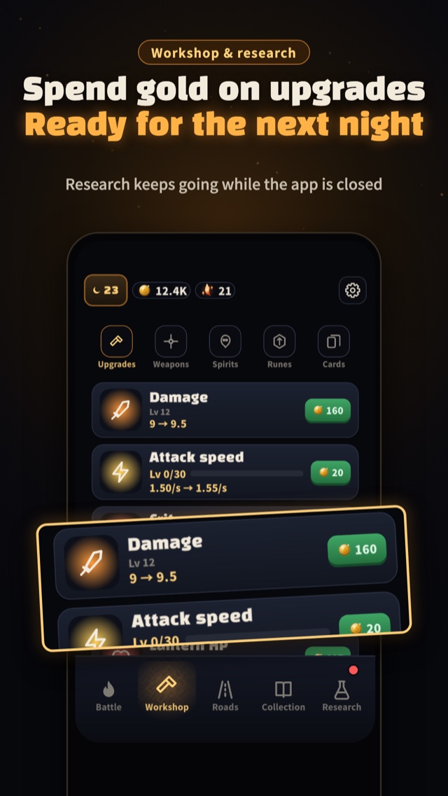 Spend gold on upgrades. Ready for the next night