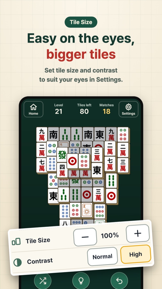 Easy on the eyes, bigger tiles