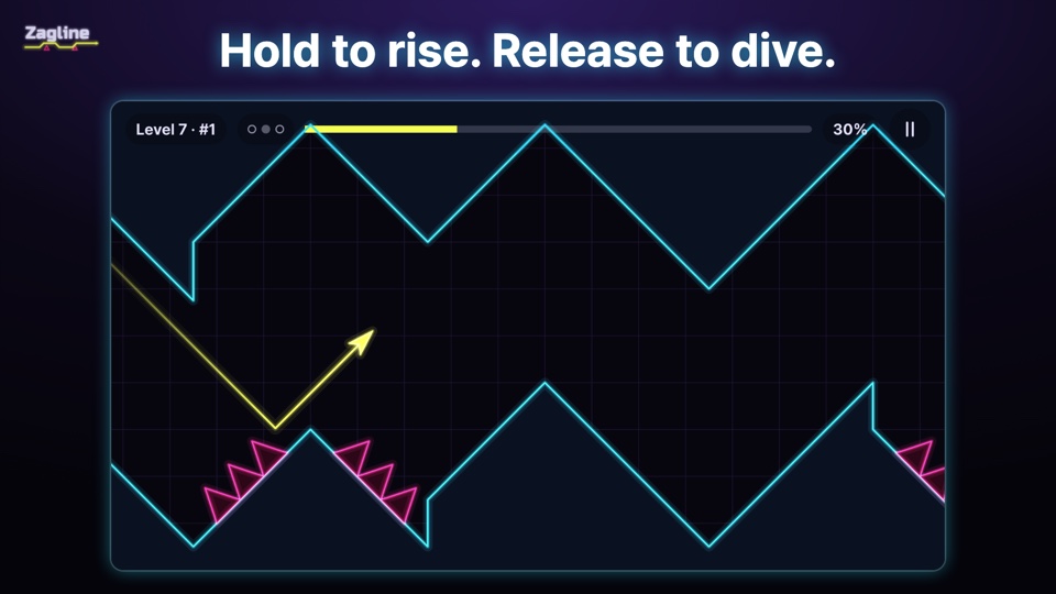 Hold to rise. Release to dive.